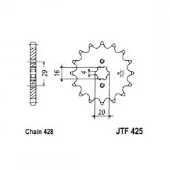 Зірка передня JT Sprockets JTF425.16