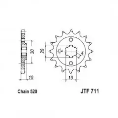 Зірка передня JT Sprockets JTF711.13