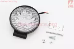 Фара додаткова світлодіодна вологозахисна 9 LED з кріпленням кругла діаметр 115мм (Китай)