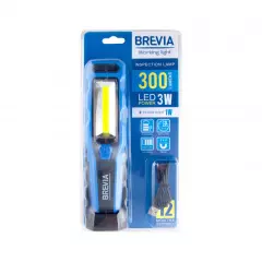 Інспекційна лампа BREVIA LED 3W COB+1W LED 300lm, 2000mAh, microUSB, блістер