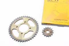 Комплект зірок ZS125J 428H 43T+15T гартовані, (SFR)