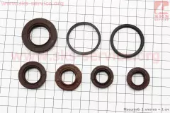 Сальник двигуна Honda Dio 6шт (15,6*25,5*7-2шт; 24*40*7; 33*39*4; 17*30*7; 20*31*7) коричневі, чорні (FENGRI)