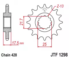Зірка передня JT Sprockets JTF1298.17