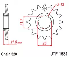 Зірка передня JT Sprockets JTF1581.13