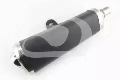 Глушник (тюнінг) 400*100mm, креп. d78mm (три-овал, чорний, конус, прямоток), (Китай)