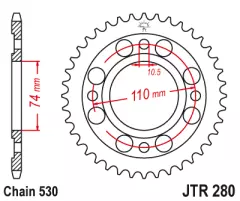 Зірка задня JT Sprockets JTR280.33