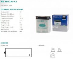 Аккумулятор LANDPORT YB12AL-A2 (GB12ALA)