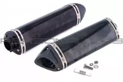 Глушник (тюнінг) 310mm (нержавіюча сталь, овал, чорний, прямоток mod:3) (118), (Китай)