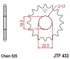 Зірка передня JT Sprockets JTF433.16