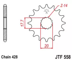 Зірка передня JT Sprockets JTF558.20