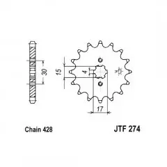 Зірка передня JT Sprockets JTF274.14