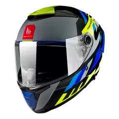 Шолом MT THUNDER 4 SV, Білий/Синій/Жовтий, M