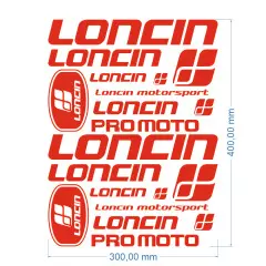 Наклейка логотип Loncin Universal, Червоний