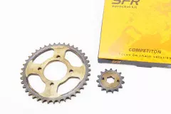 Комплект зірок ZS125J 428H 41T+15T гартовані, (SFR)