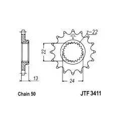 Зірка передня JT Sprockets JTF3411.16