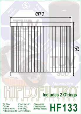 Фильтр масляный HIFLO HF133