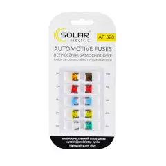 Набір запобіжників SOLAR Mini Low Profile цинковий сплав (5А,7,5А,10А,15А,20А,25А,30А) 10шт