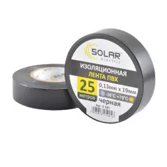 Стрічка ізоляційна ПВХ SOLAR (чорна) 25м