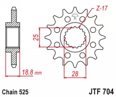 Зірка передня JT Sprockets JTF704.15
