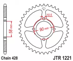 Зірка задня JT Sprockets JTR1221.44
