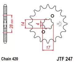 Зірка передня JT Sprockets JTF247.13