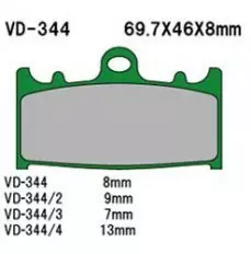 Колодки гальмівні дискові VESRAH VD-344