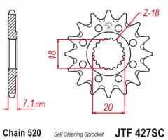 Зірка передня JT Sprockets JTF427.13SC