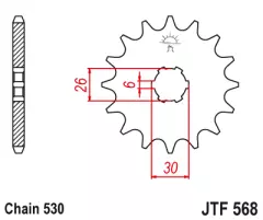 Зірка передня JT Sprockets JTF568.18