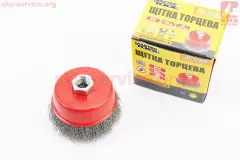 Щітка торцева М14 D-85мм з рифленого дроту 19-7208 (MASTERTOOL)