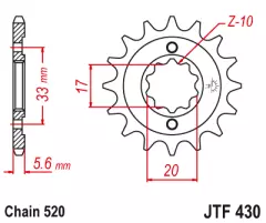 Зірка передня JT Sprockets JTF430.14