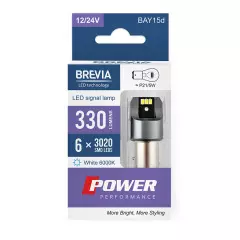 Лампа BREVIA LED Power P21/5W 330Lm 6x3020SMD 12/24V CANbus, 2шт.