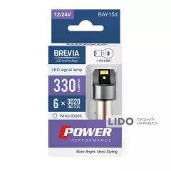 Лампа BREVIA LED Power P21/5W 330Lm 6x3020SMD 12/24V CANbus, 2шт.