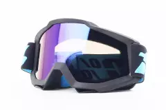 Окуляри кросові 100% дзеркальне блакитне скло, Чорний