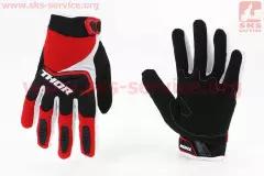 Моторукавички THOR (Китай), Червоний/Чорний/Білий, M