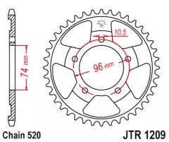 Зірка задня JT Sprockets JTR1209.41