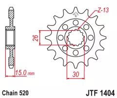 Зірка передня JT Sprockets JTF1404.15