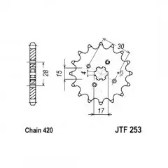 Зірка передня JT Sprockets JTF253.15