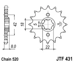 Зірка передня JT Sprockets JTF431.14