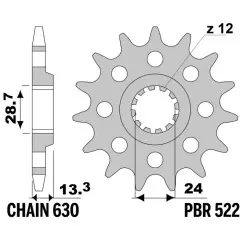 Зірка передня PBR 522.15 18NC