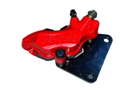 Супорт гальмівний (дисковий) (mod.A) 4T GY6 50/150 (передній двопоршневий, тюнінг) (червоний), (KOMATCU)