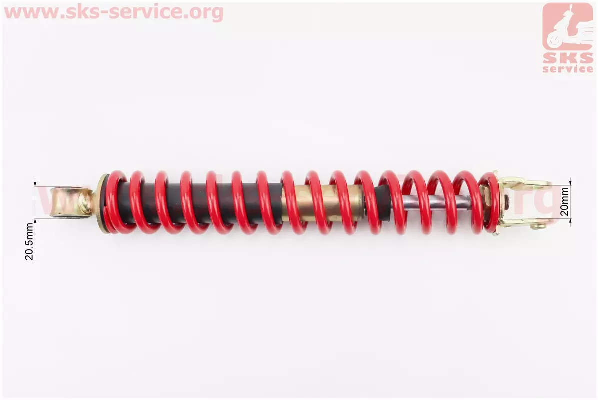 Амортизатор задній GY6, Honda 295мм діаметр 41мм (втулка 10мм/вилка 8мм) червоний (GX-Viper) - Фото 3