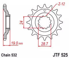 Зірка передня JT Sprockets JTF525.17