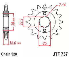 Зірка передня JT Sprockets JTF737.14