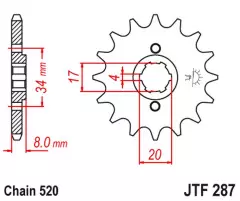 Зірка передня JT Sprockets JTF287.15