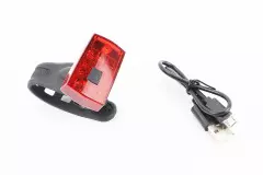 Ліхтар задній 1 діод Li-ion 3.7V 300mAh зарядка від USB вологозахисний стоп сігналом, (Китай)