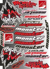Наклейка логотип Monster Universal, Червоний