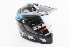 Шолом кросовий BLD-819-7, Чорний/Сірий/Синій, L