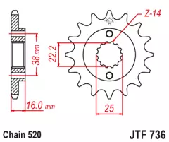 Зірка передня JT Sprockets JTF736.13
