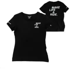 Футболка MAKE LIFE A RIDE женская черная (76898559206)