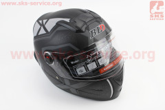 Шлем закрытый BLD-М61 + очки, Черный матовый/Серый, M